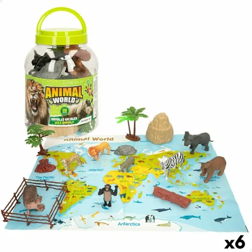 Set de Figuras de Animales Colorbaby 19 Piezas Jungla Plástico 14 x 6 x 5 cm (6 Unidades)