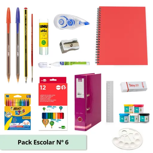 Pack Escolar 17 Unidades Nº 6 – Kit Completo Para la Vuelta al Cole