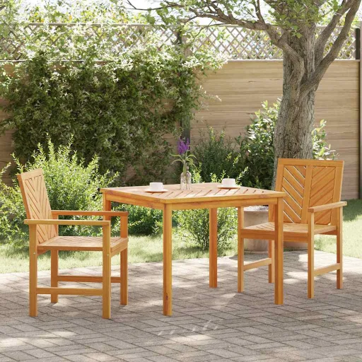 Conjunto de Comedor de Jardín   Marrón (3 pcs)