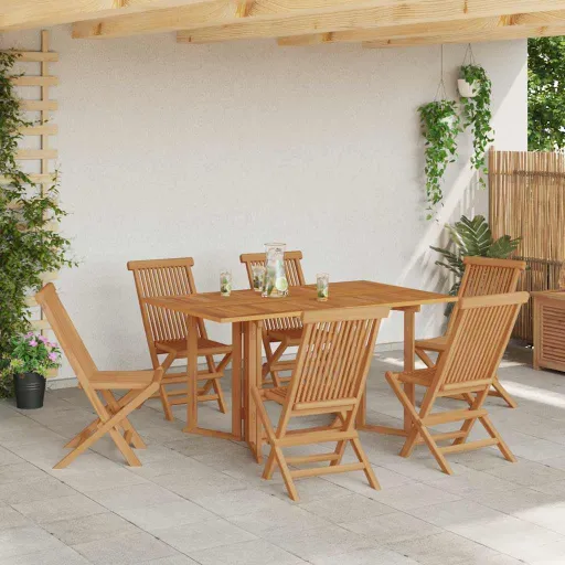 Conjunto de Comedor de Jardín   Marrón (7 pcs)