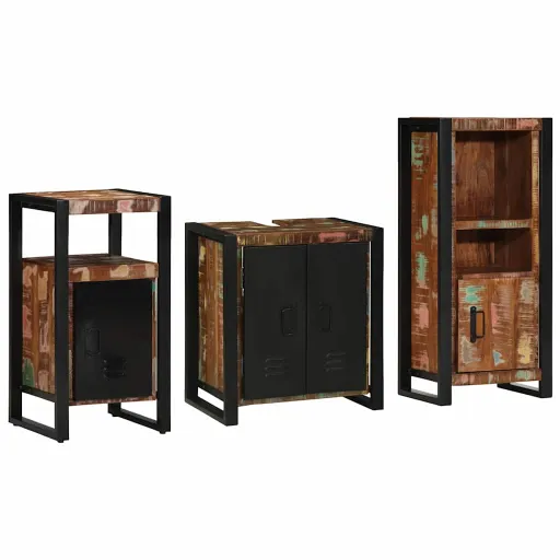 Juego de Muebles de Baño   Madera Sólida Recuperada (3 pcs)