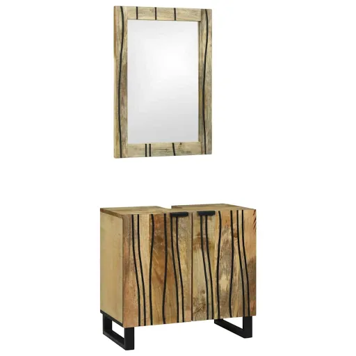 Juego de Muebles de Baño   Marrón Madera de Ingeniería (2 pcs)