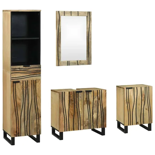 Juego de Muebles de Baño   Marrón Madera de Ingeniería (4 pcs)