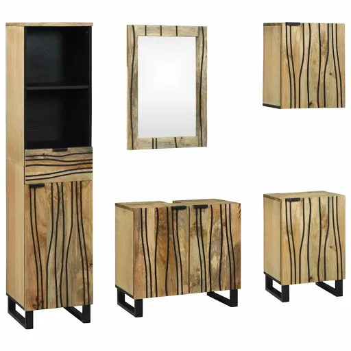 Juego de Muebles de Baño   Marrón Madera de Ingeniería (5 pcs)