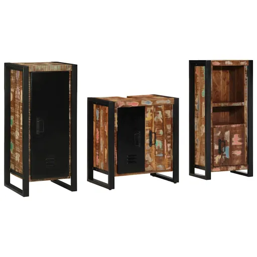 Juego de Muebles de Baño   Madera Sólida Recuperada (3 pcs)