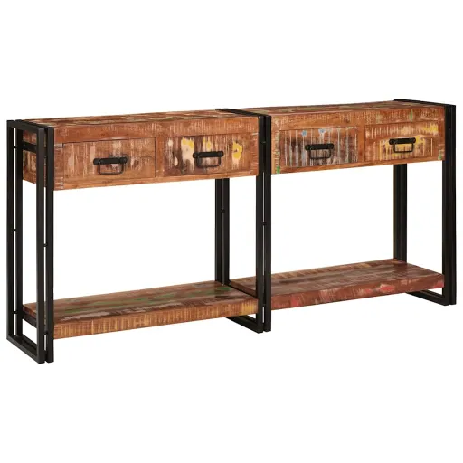 Mesas Consola Con Cajón   Multicolor 161 x 33 x 75 cm (2 pcs)