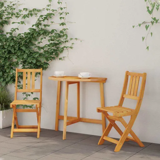 Conjunto de Comedor de Jardín   Negro (3 pcs)