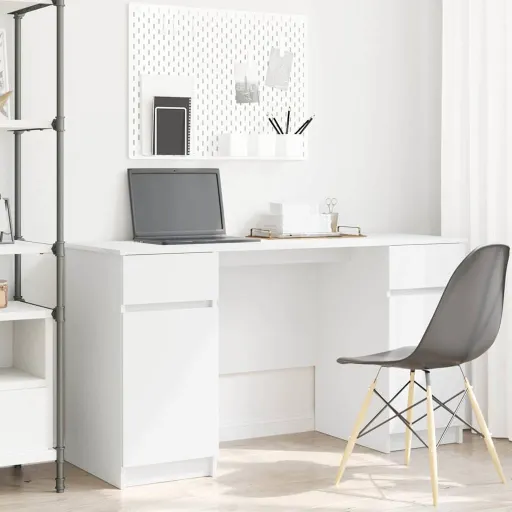 Escritorio Blanco 140 x 49 x 76 cm Madera Contrachapada