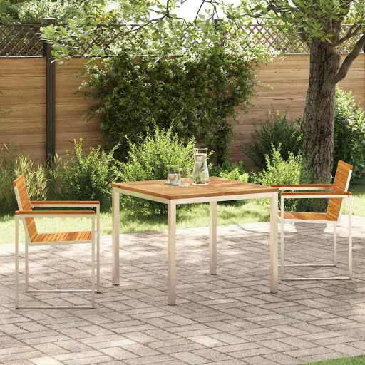 Conjunto de Comedor de Jardín   Madera de Acacia Sólida (3 pcs)