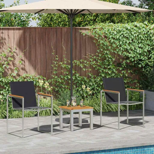 Conjunto de Comedor de Jardín   Madera de Teca Maciza (3 pcs)