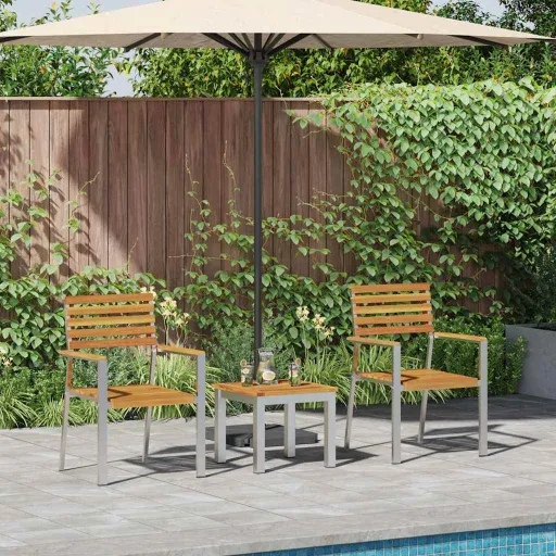 Conjunto de Comedor de Jardín   Madera de Acacia Sólida (3 pcs)