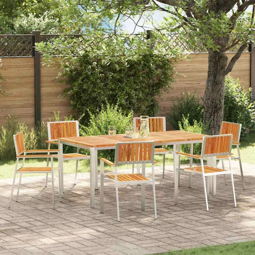 Silla de Jardín   Marrón Madera de Acacia Sólida (6 pcs)