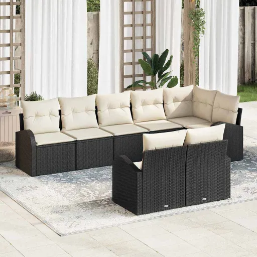 Conjunto de Sofá de Jardín   Ratán Sintético (8 pcs)