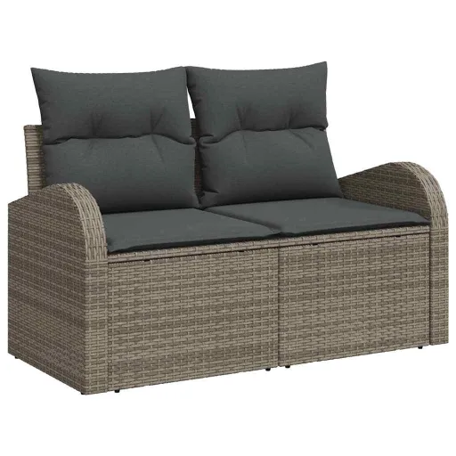 Conjunto de Sofá de Jardín   Gris Ratán Sintético (6 pcs)