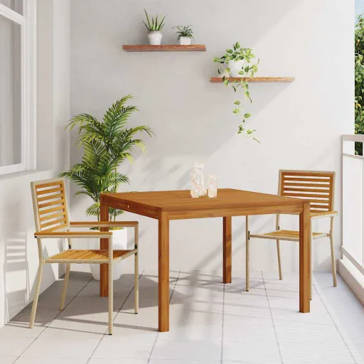 Conjunto de Comedor de Jardín   Beige (3 pcs)
