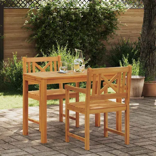 Conjunto de Comedor de Jardín   Marrón (3 pcs)