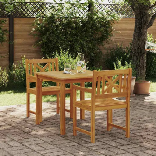 Conjunto de Comedor de Jardín   Marrón (3 pcs)