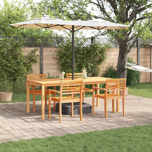 Conjunto de Comedor de Jardín   Marrón (7 pcs)