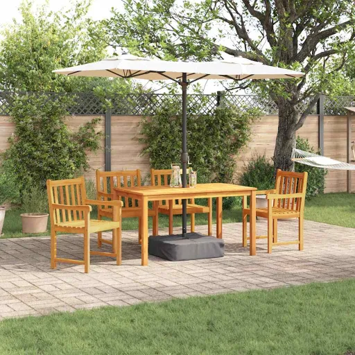 Conjunto de Comedor de Jardín   Marrón (5 pcs)
