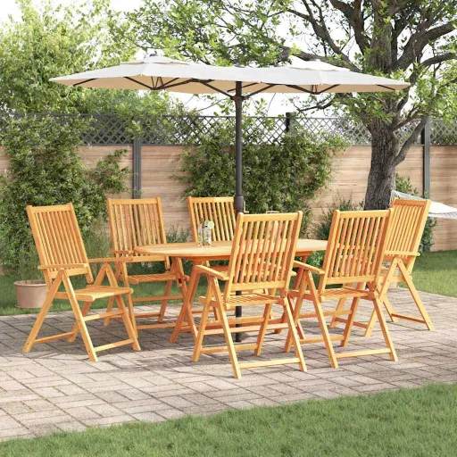 Conjunto de Comedor de Jardín   Marrón (7 pcs)