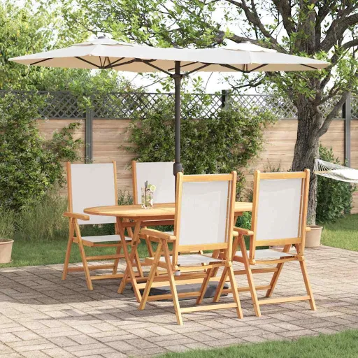Conjunto de Comedor de Jardín   Crema (5 pcs)