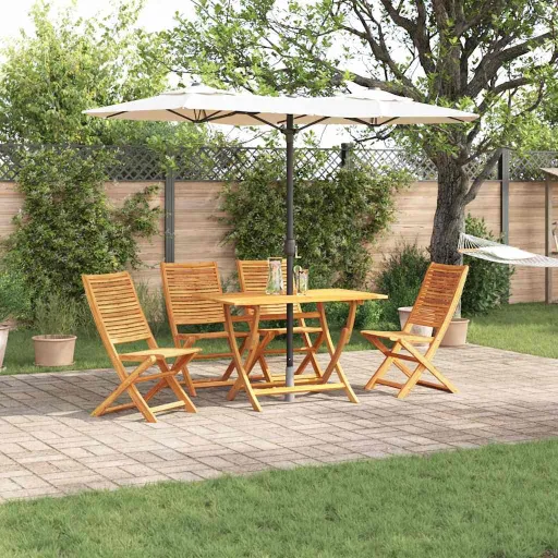 Conjunto de Comedor de Jardín   Marrón (5 pcs)