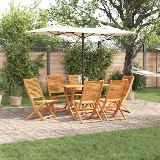 Conjunto de Comedor de Jardín   Marrón (7 pcs)