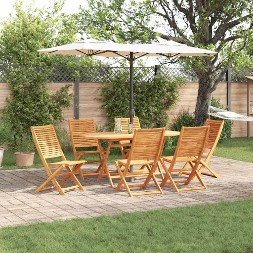 Conjunto de Comedor de Jardín   Marrón (7 pcs)
