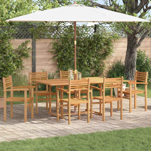 Silla   Marrón 56 x 55 x 90.5 cm Madera de Teca Maciza (6 pcs)
