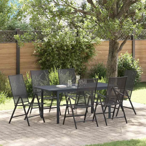 Conjunto de Comedor de Jardín   Antracita (7 pcs)