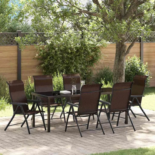 Conjunto de Comedor de Jardín   Marrón (7 pcs)