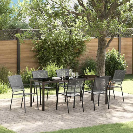 Conjunto de Comedor de Jardín   Antracita (7 pcs)