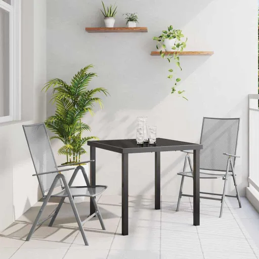 Conjunto de Comedor de Jardín   Antracita (3 pcs)