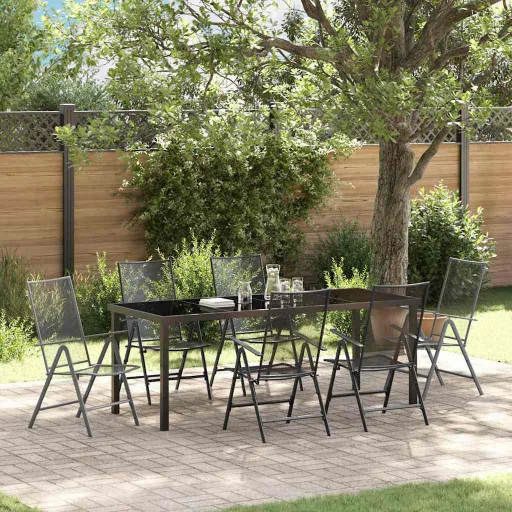 Conjunto de Comedor de Jardín   Antracita (7 pcs)