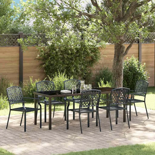 Conjunto de Comedor de Jardín   Antracita (7 pcs)