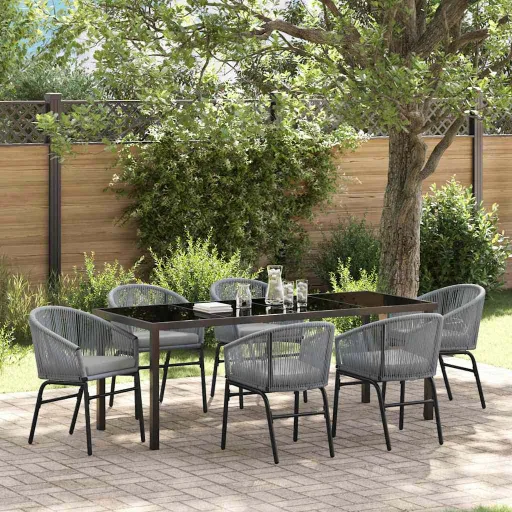 Conjunto de Comedor de Jardín   Antracita (7 pcs)
