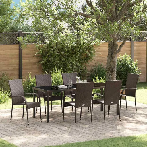 Conjunto de Comedor de Jardín   Marrón (7 pcs)
