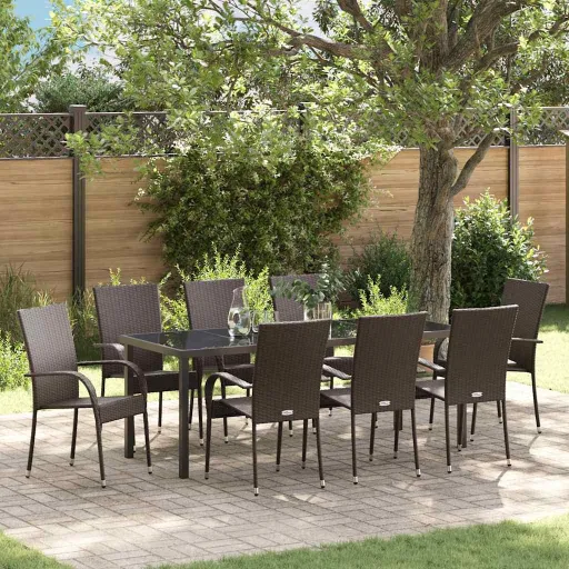 Conjunto de Comedor de Jardín   Marrón (5 pcs)