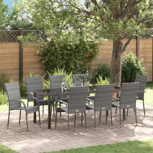 Conjunto de Comedor de Jardín   Gris (5 pcs)