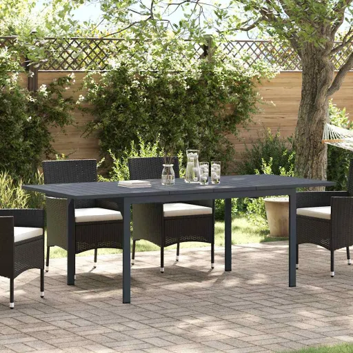 Mesa de Cena Exterior   Antracita 210 x 90 x 73 cm Acero (2 pcs)
