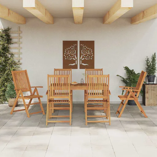 Conjunto de Comedor de Jardín   Marrón (7 pcs)