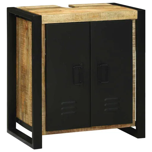 Mueble de Lavabo Marrón 55 x 35 x 60 cm Madera de Mango Maciza
