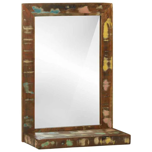 Espejo de Baño Marrón 50 x 22 x 70 cm Madera Sólida Recuperada