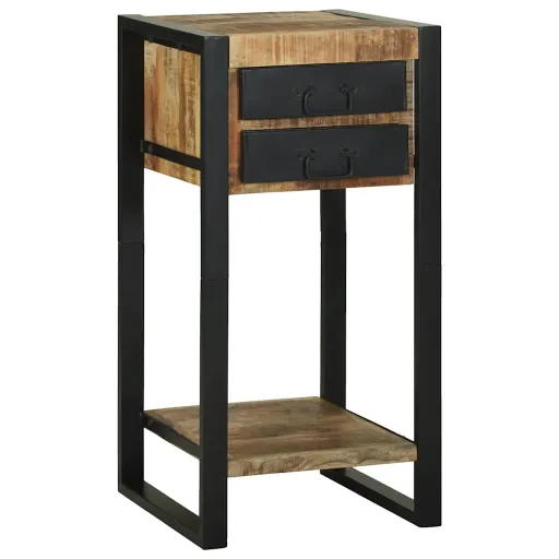 Mesa Auxiliar Marrón 40 x 40 x 80 cm Madera de Mango Maciza