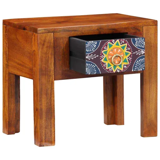 Mesa Lateral Con Cajón Marrón 40 x 30 x 36 cm