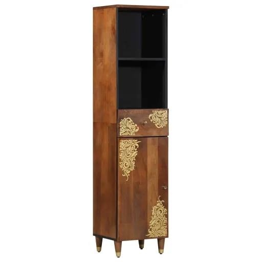 Mueble de Cuarto de Baño Con Cajón Marrón Miel 38 x 33 x 160 cm