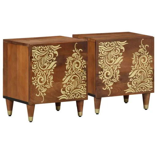 Cabinet de Noche Con Puerta   Marrón Miel 40 x 33 x 46 cm (2 pcs)