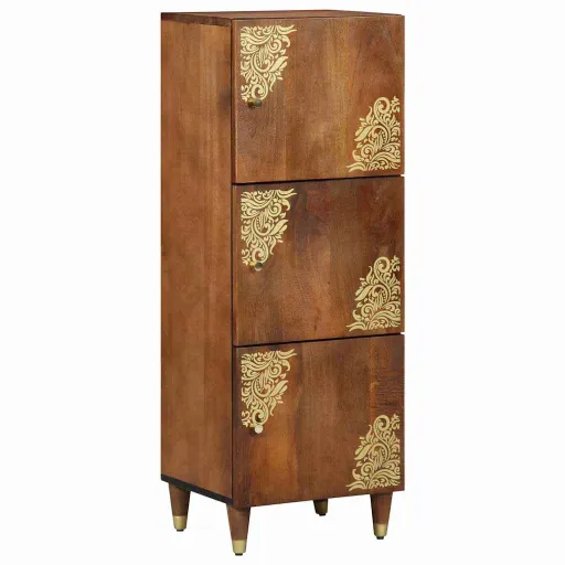 Aparador Alto Marrón 40 x 33 x 110 cm Madera de Mango Maciza