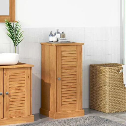 Mueble de Cuarto de Baño Con Estante VIGO Marrón y Marrón Miel