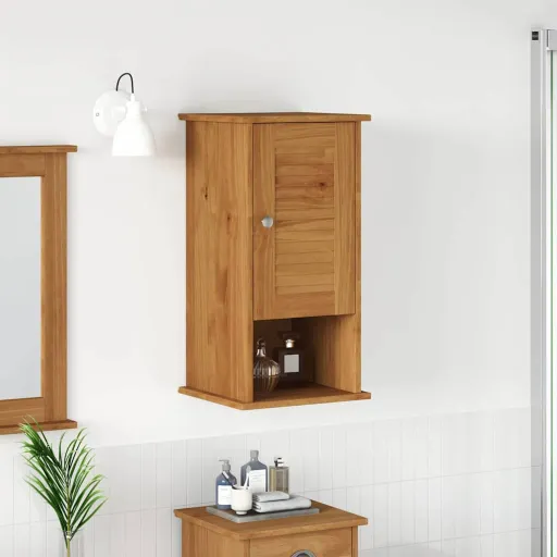 Mueble de Cuarto de Baño Con Estante VIGO Marrón y Marrón Miel